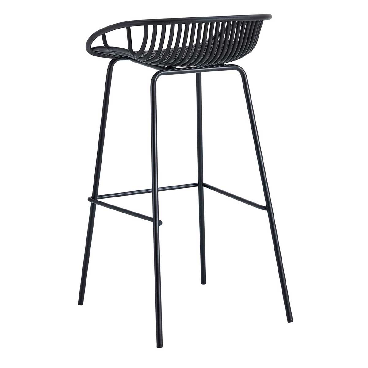 Pack de 4 taburetes altos Shell uso interior/exterior negro 5