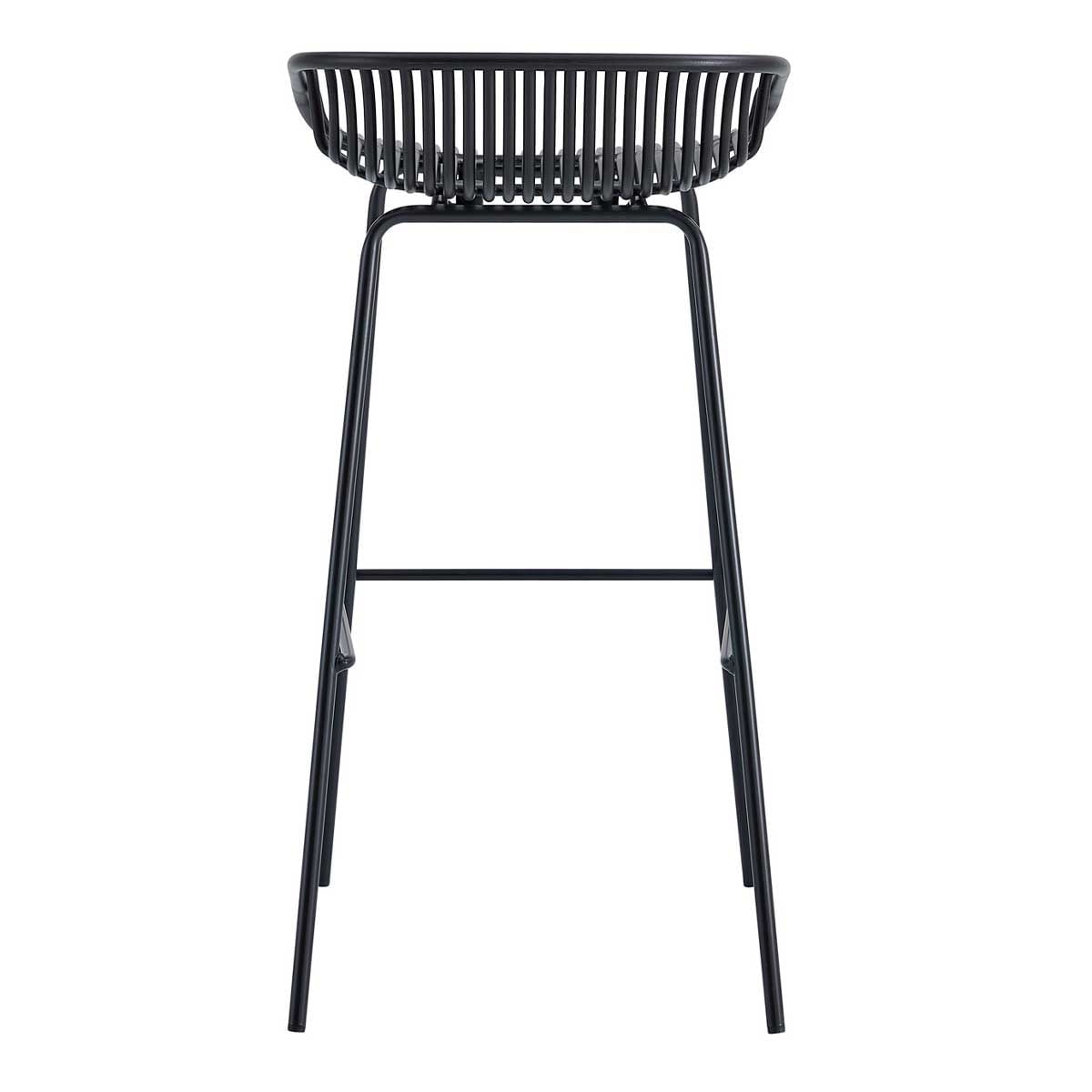 Pack de 4 taburetes altos Shell uso interior/exterior negro 6