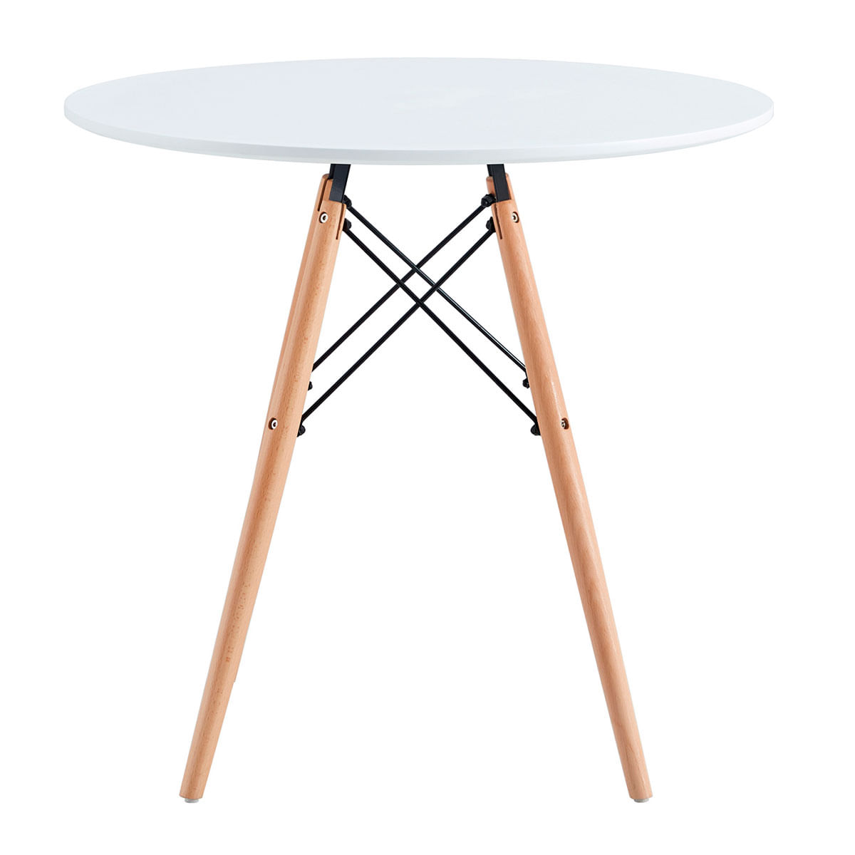 Mesa de comedor Tower forma circular blanco/haya 75xØ80 cm 3