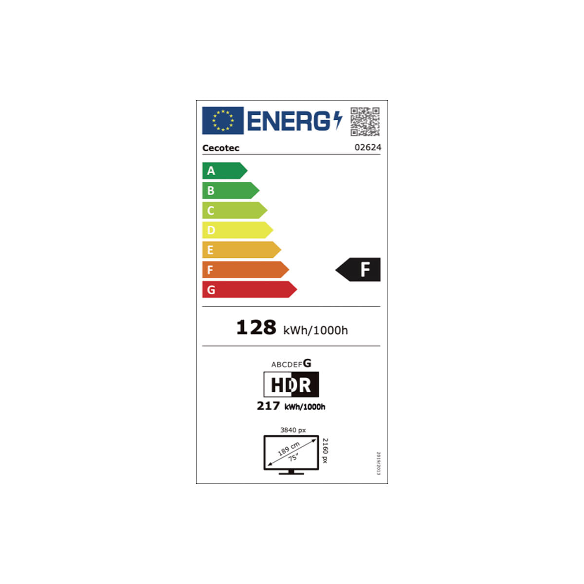 Televisor Smart TV Cecotec TV LED A3 Series ALU30075 75'' 4K UHD LED Android 11 F negro eficiencia energética