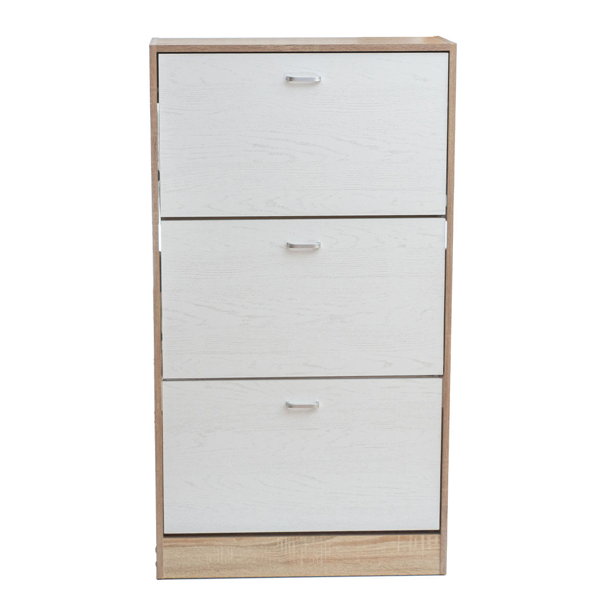 Zapatero Aitana 3 puertas oscilobatientes 14 pares blanco/natural 115x63x24 cm 2