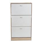 Zapatero Aitana 3 puertas oscilobatientes 14 pares blanco/natural 115x63x24 cm 2