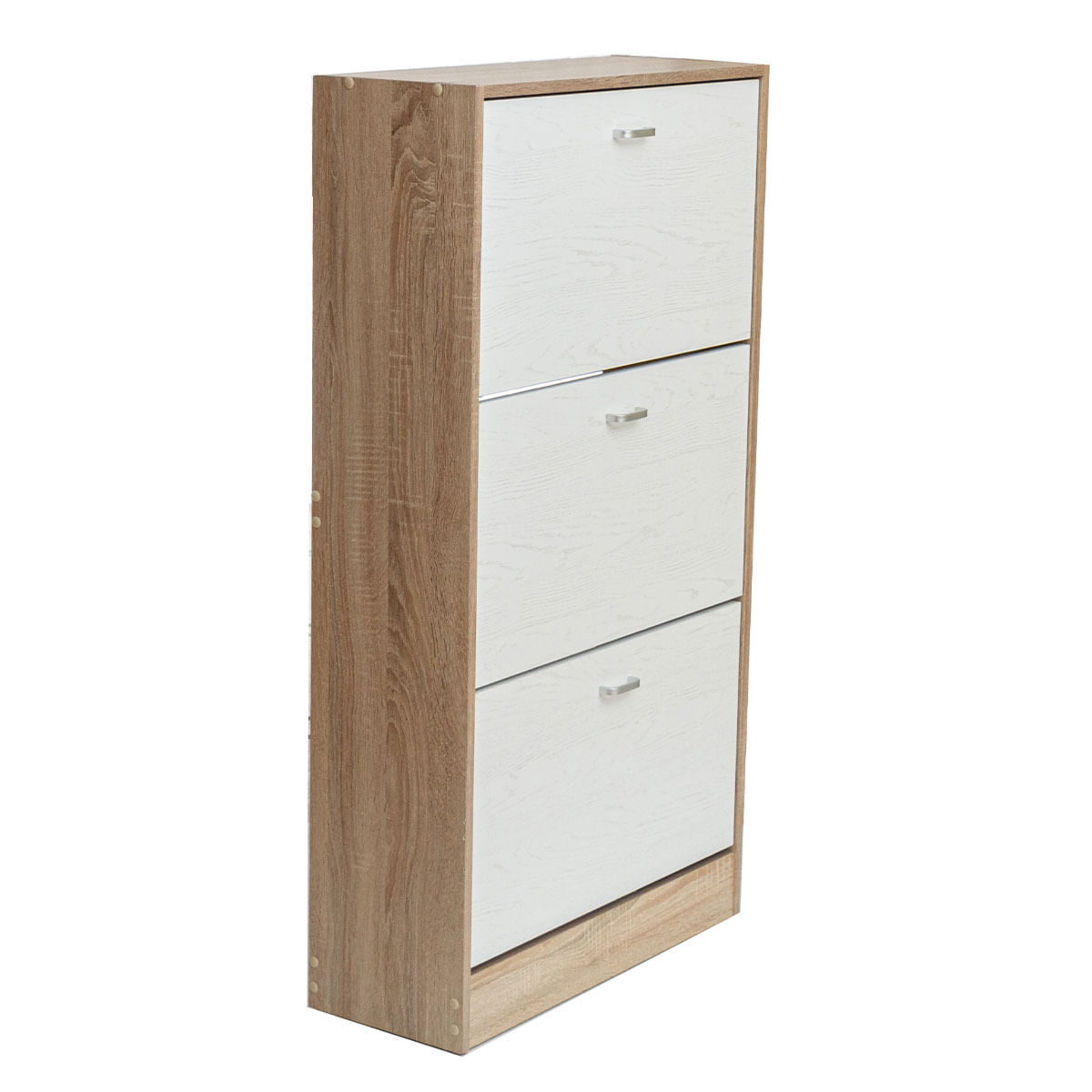 Zapatero Aitana 3 puertas oscilobatientes 14 pares blanco/natural 115x63x24 cm 3