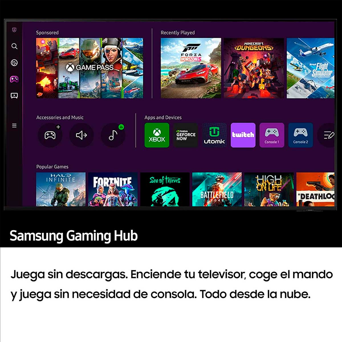 Televisor Smart TV Samsung CU7105 75'' 4K Crystal UHD LED Tizen F negro 5