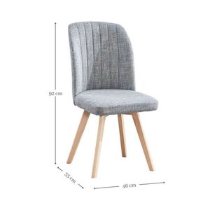 Silla de comedor Lane tapizada patas madera 92x46x55 cm