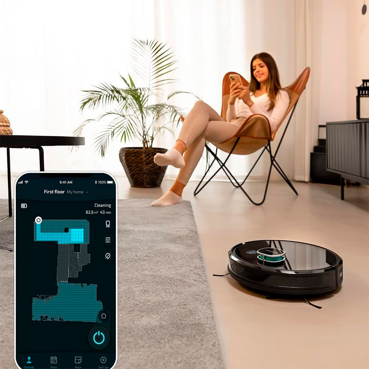 Robot aspirador Cecotec Conga Eternal Max Titanium 4 en 1 compatible con App y Alexa negro 6