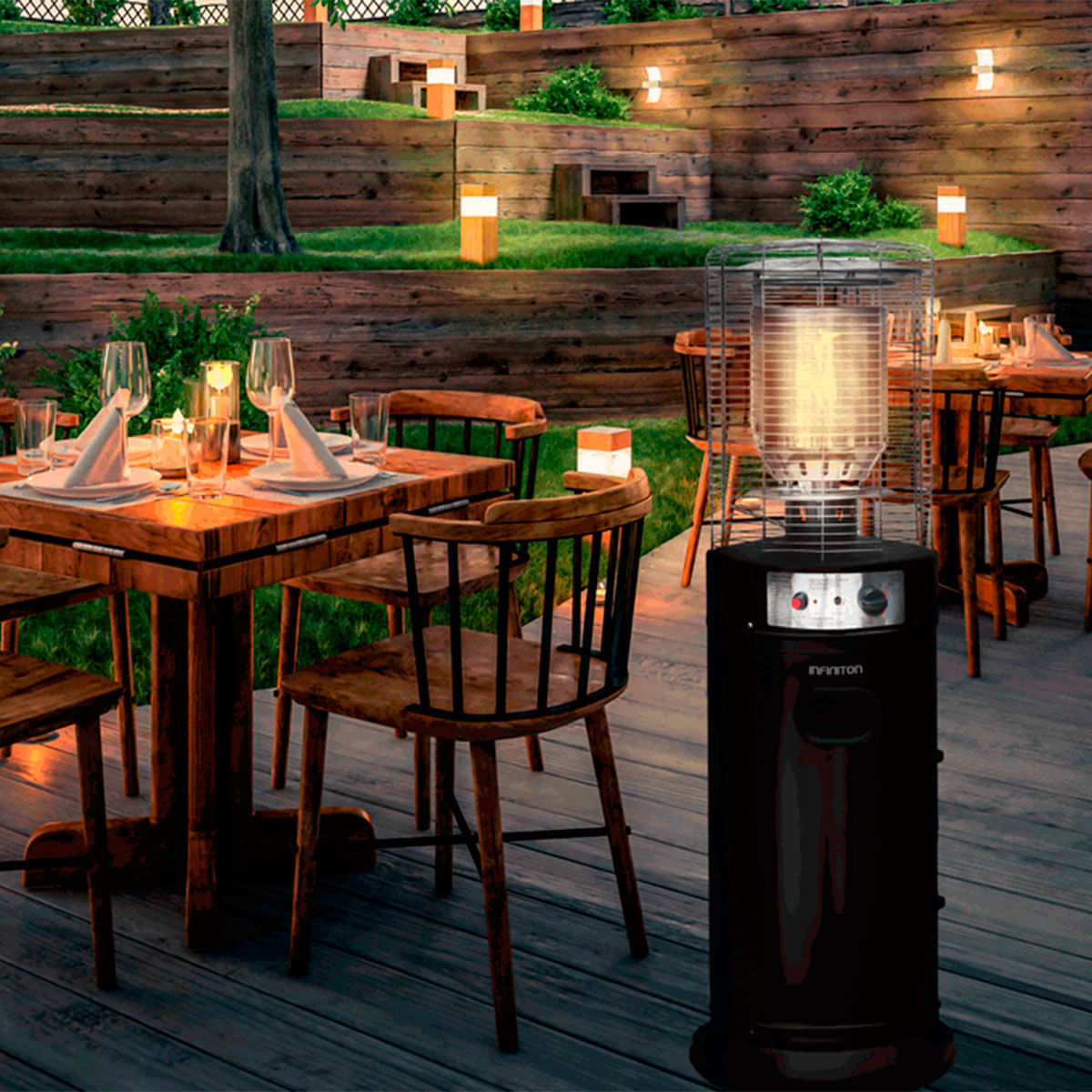 Estufa de exterior Infiniton PG-HF2 11000W 16m2 gas butano/propano negro 6