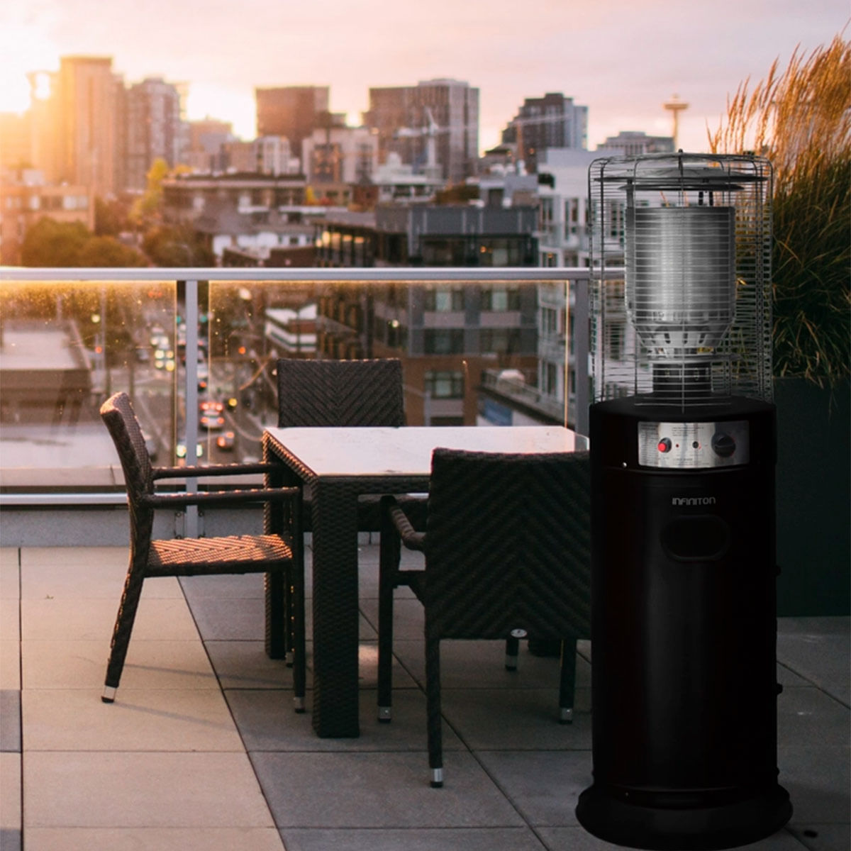 Estufa de exterior Infiniton PG-HF2 11000W 16m2 gas butano/propano negro 7