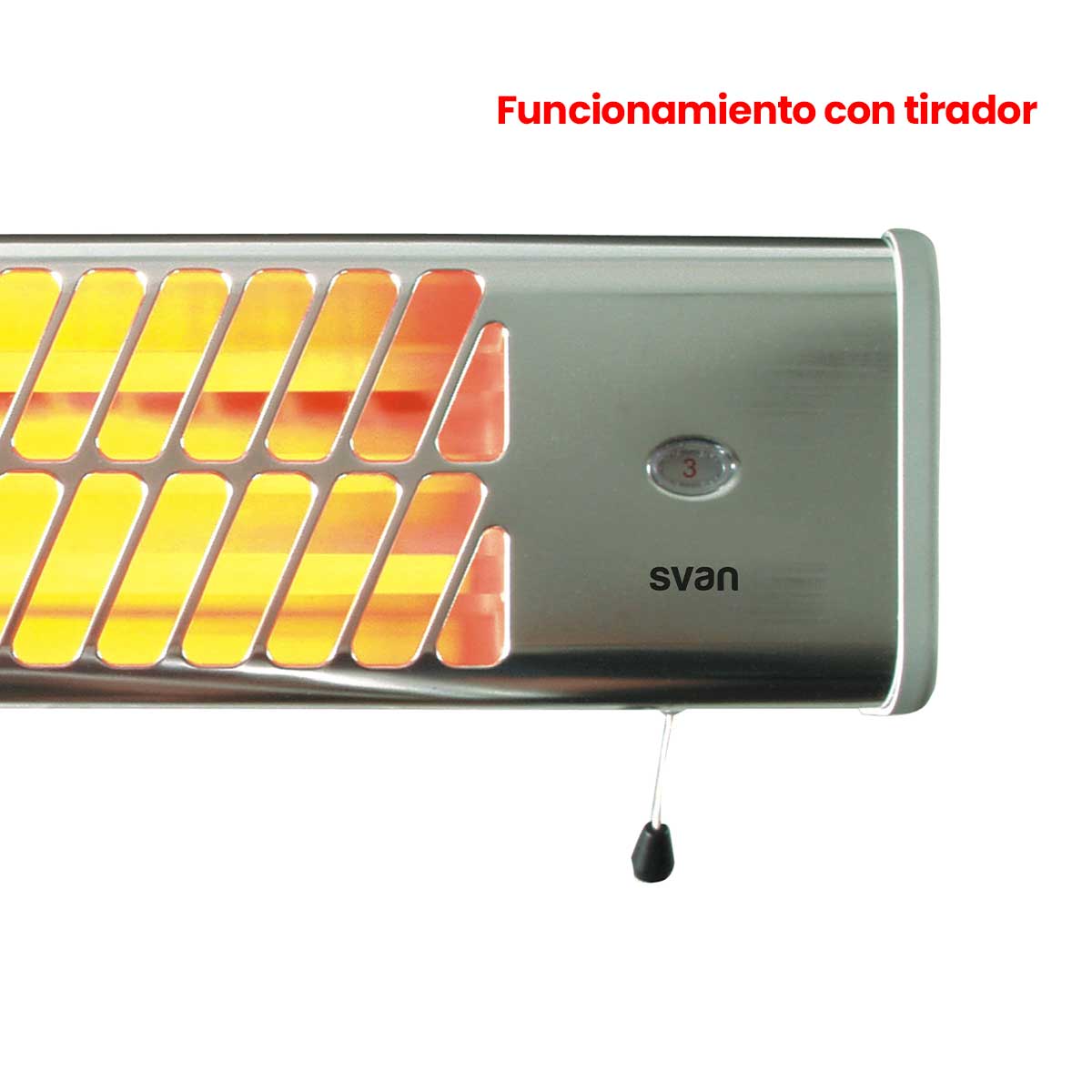 Estufa halógena Svan SCEH1500HM 1500W 3 niveles plata 2