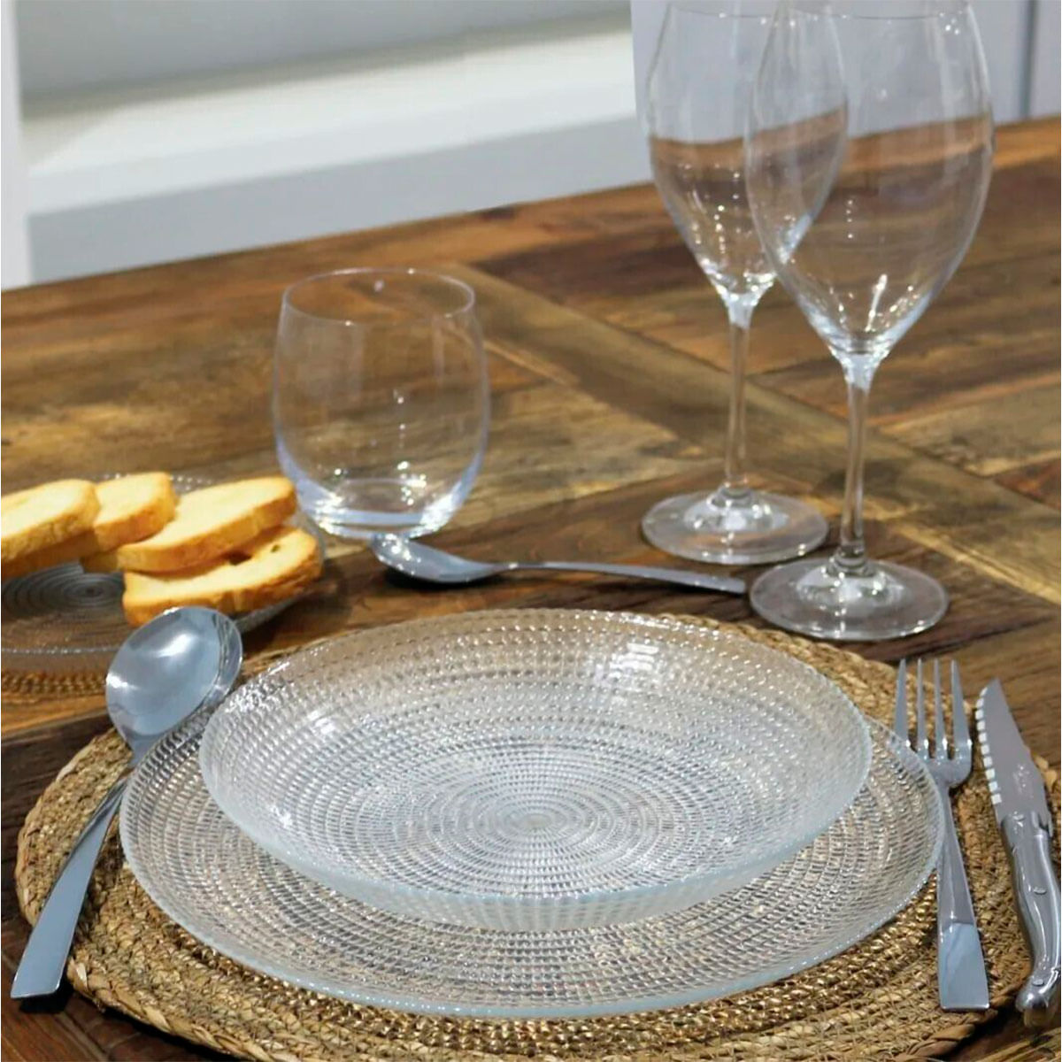 Vajilla Andra La Mediterránea 18 piezas 6 servicios transparente 4