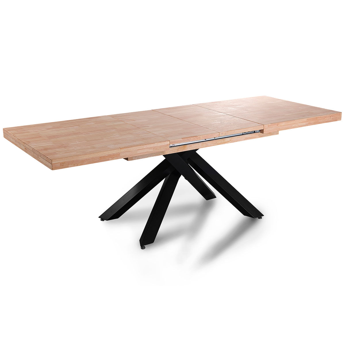 Mesa de comedor Xena extensible forma rectangular roble Nordish/negro 76x140-180-220x80 cm  3