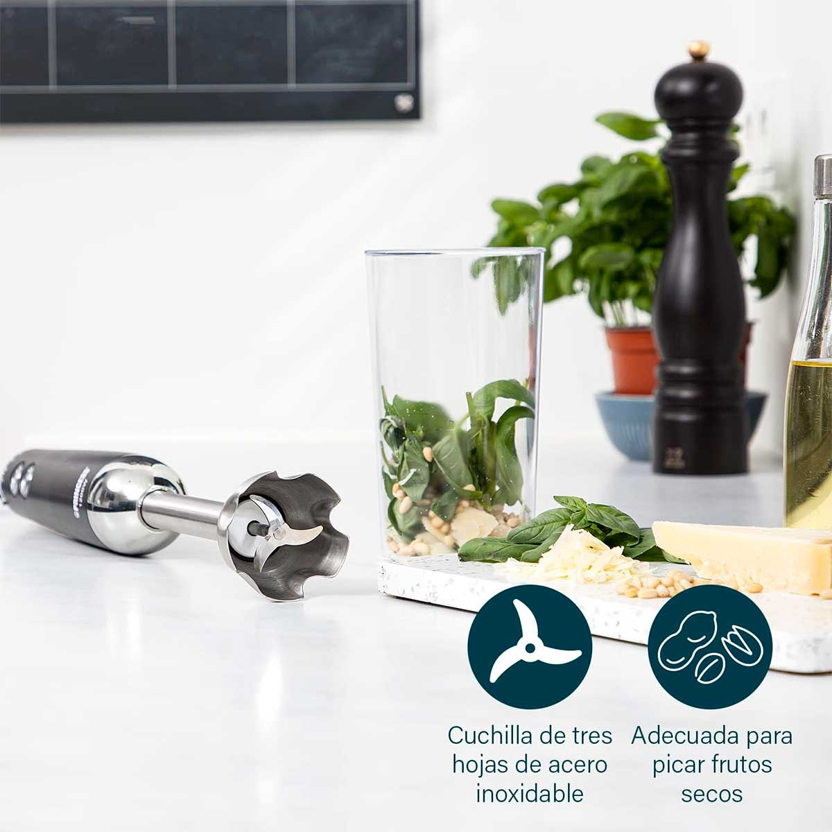 Batidora de mano Princess 221229 1200W con vaso medidor inox ...