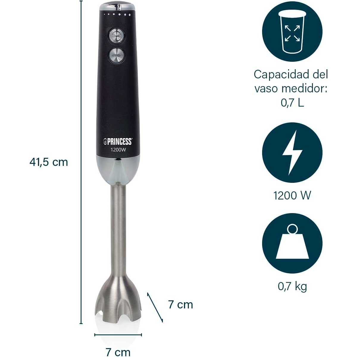 Batidora de mano Princess 221229 1200W con vaso medidor inox 6