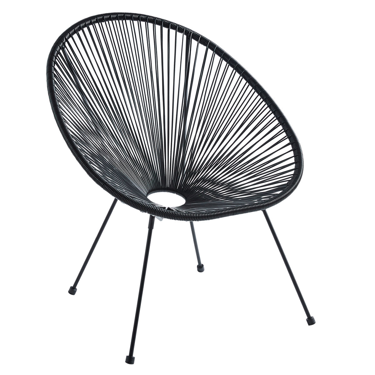 Pack de 2 sillones multiusos Acapulco cordón trenzado negro 85x71x80 cm 2