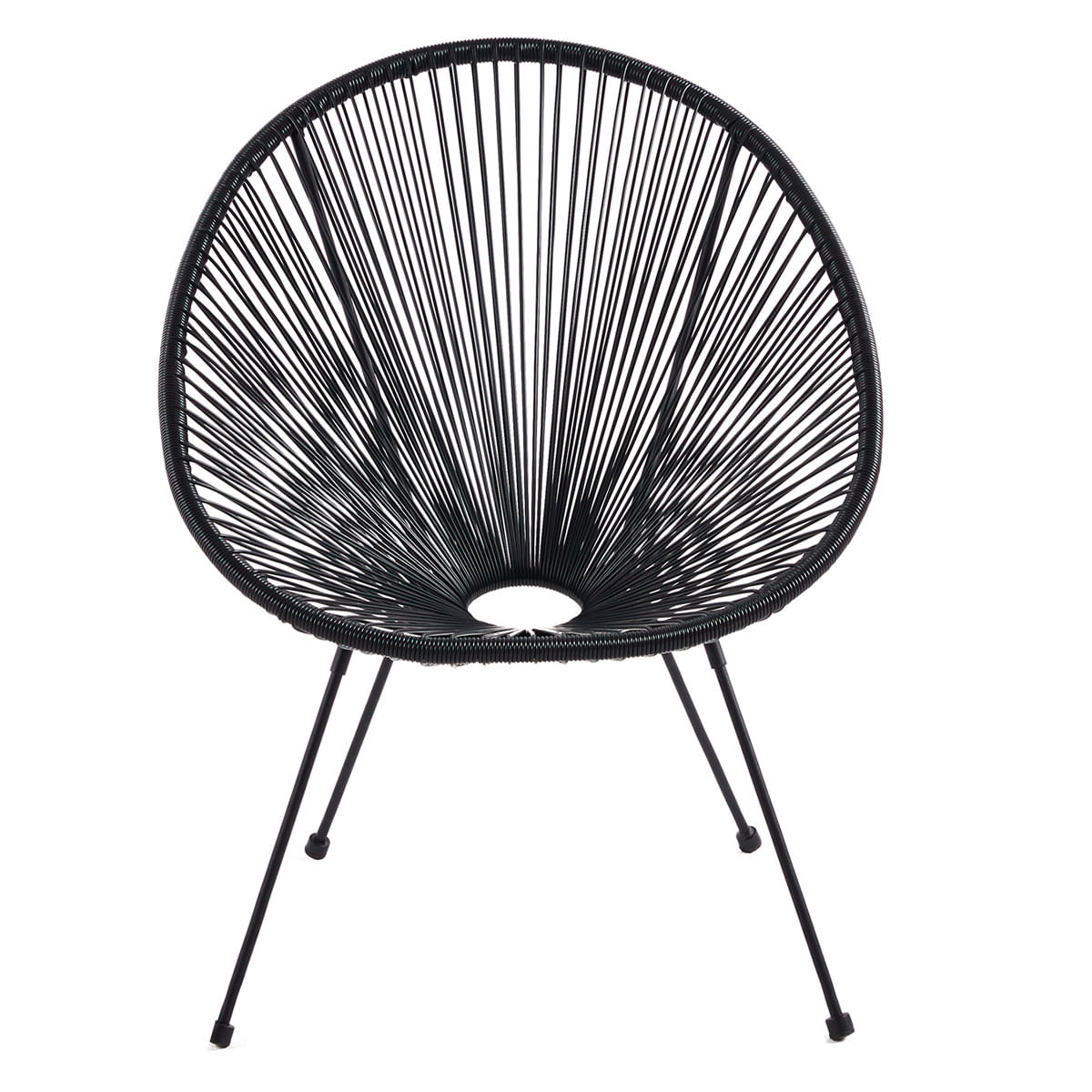 Pack de 2 sillones multiusos Acapulco cordón trenzado negro 85x71x80 cm 3