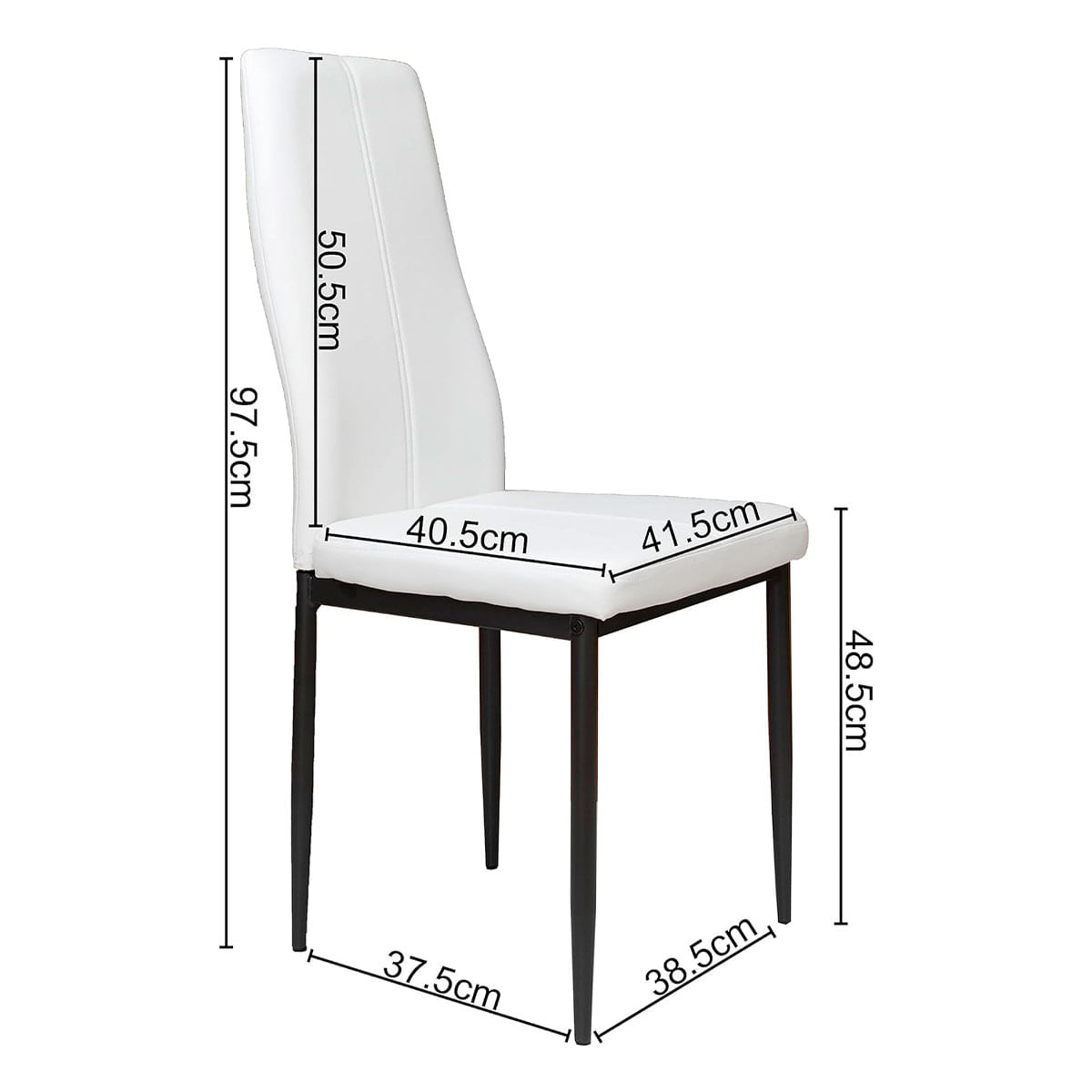 Pack de 6 sillas de comedor Jávea polipiel blanco 7