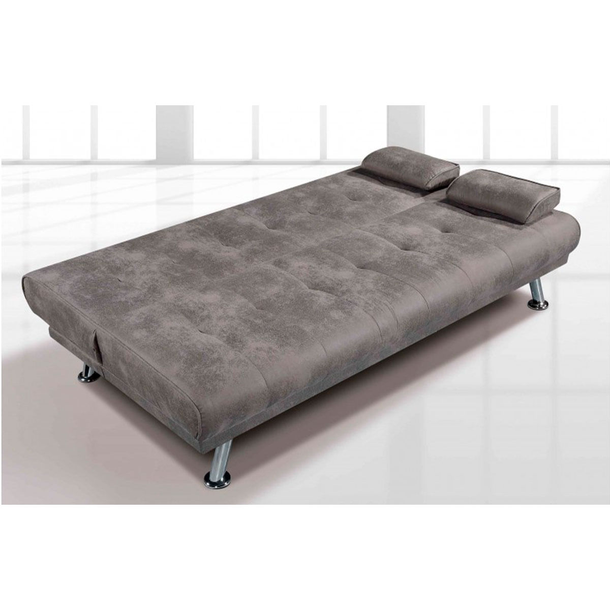 Sofá-cama Cesto apertura clic-clac tela Nolia cemento 89x187x88 cm 4