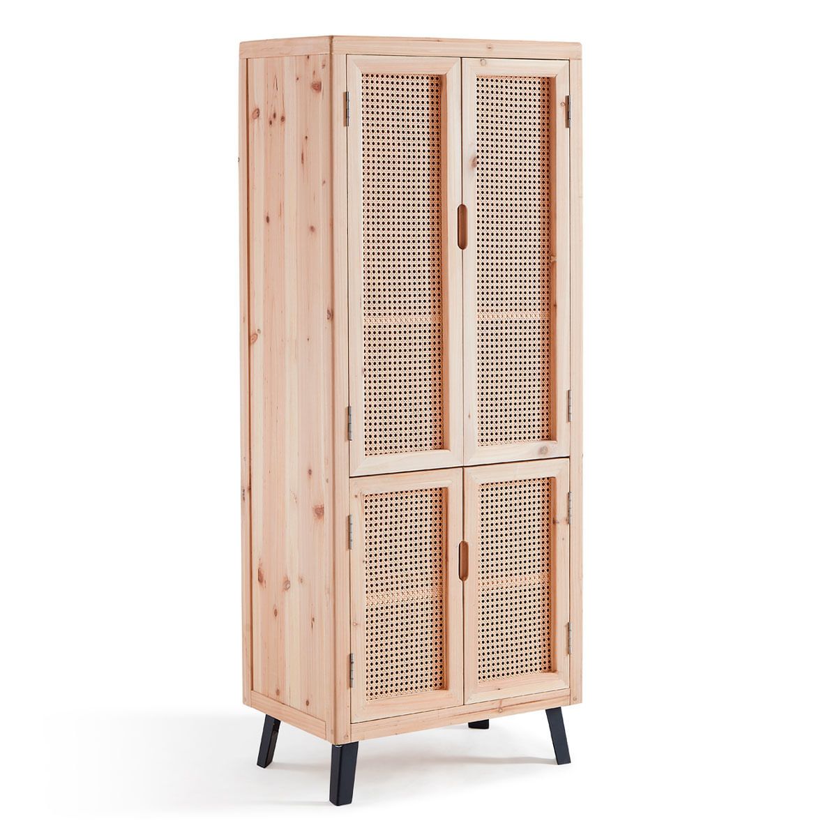 Armario Field 4 puertas madera de cedro natural 50x126x42 cm