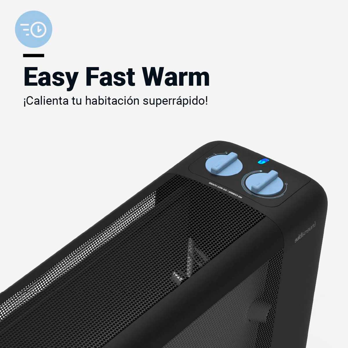 Calefactor de mica Inka 4020 Universal Blue 1500W diseño horizontal negro 2