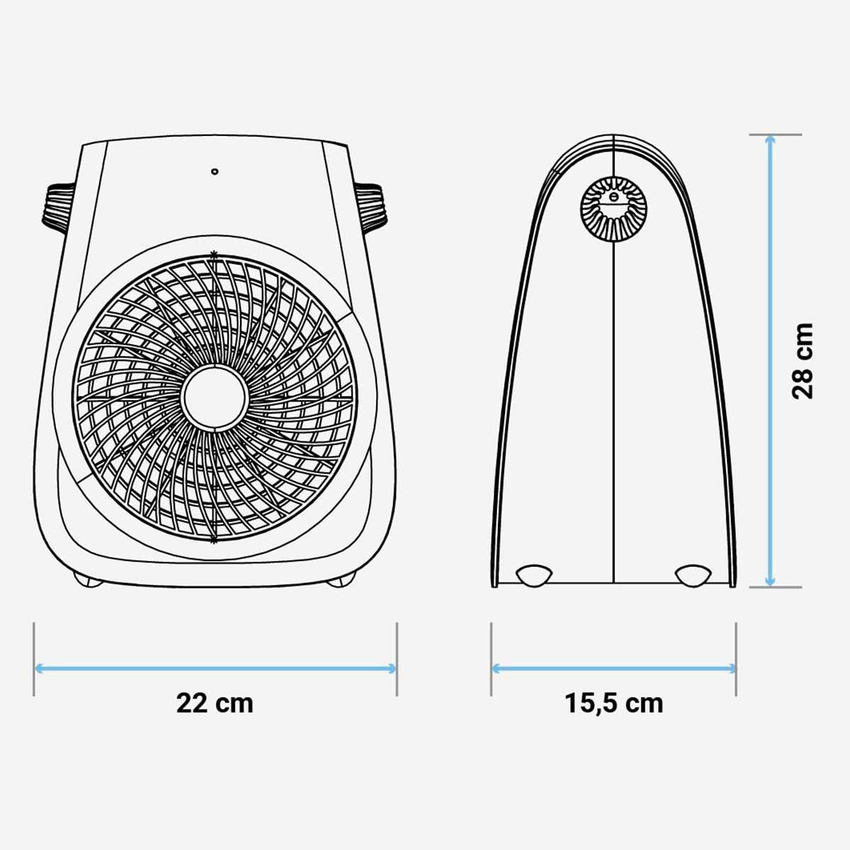 Calefactor ventilador Bávaro 4020 Universal Blue 2000W blanco 7