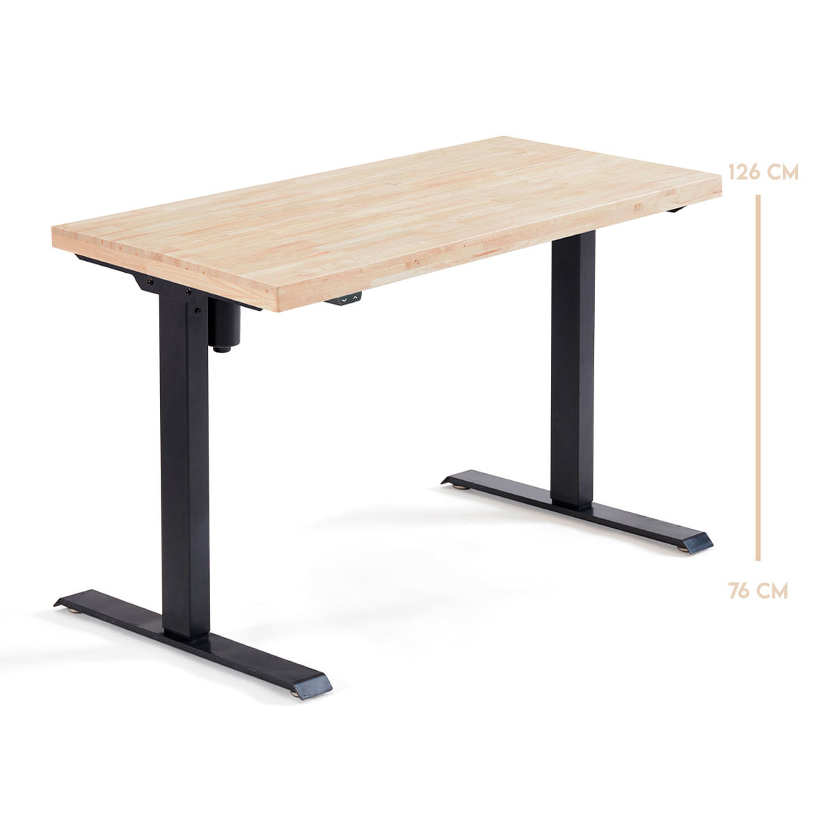 Escritorio Stand estructura elevable motorizada roble Nordish/negro 76-126x140x70 cm 2