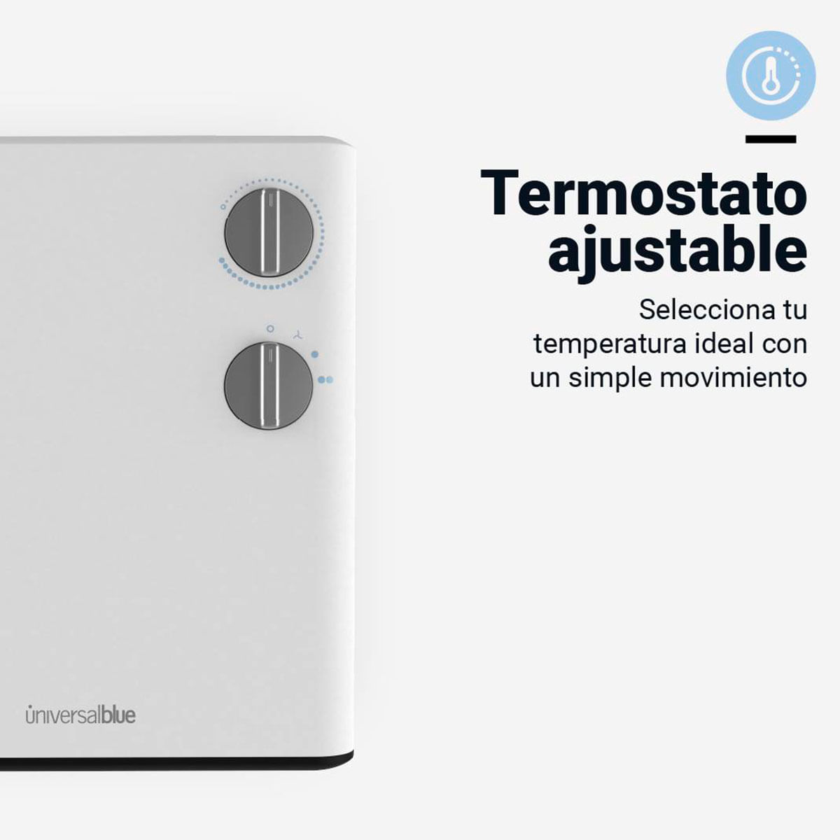 Calefactor ventilador Wakama 4020W Universal Blue 2000W diseño horizontal blanco 3