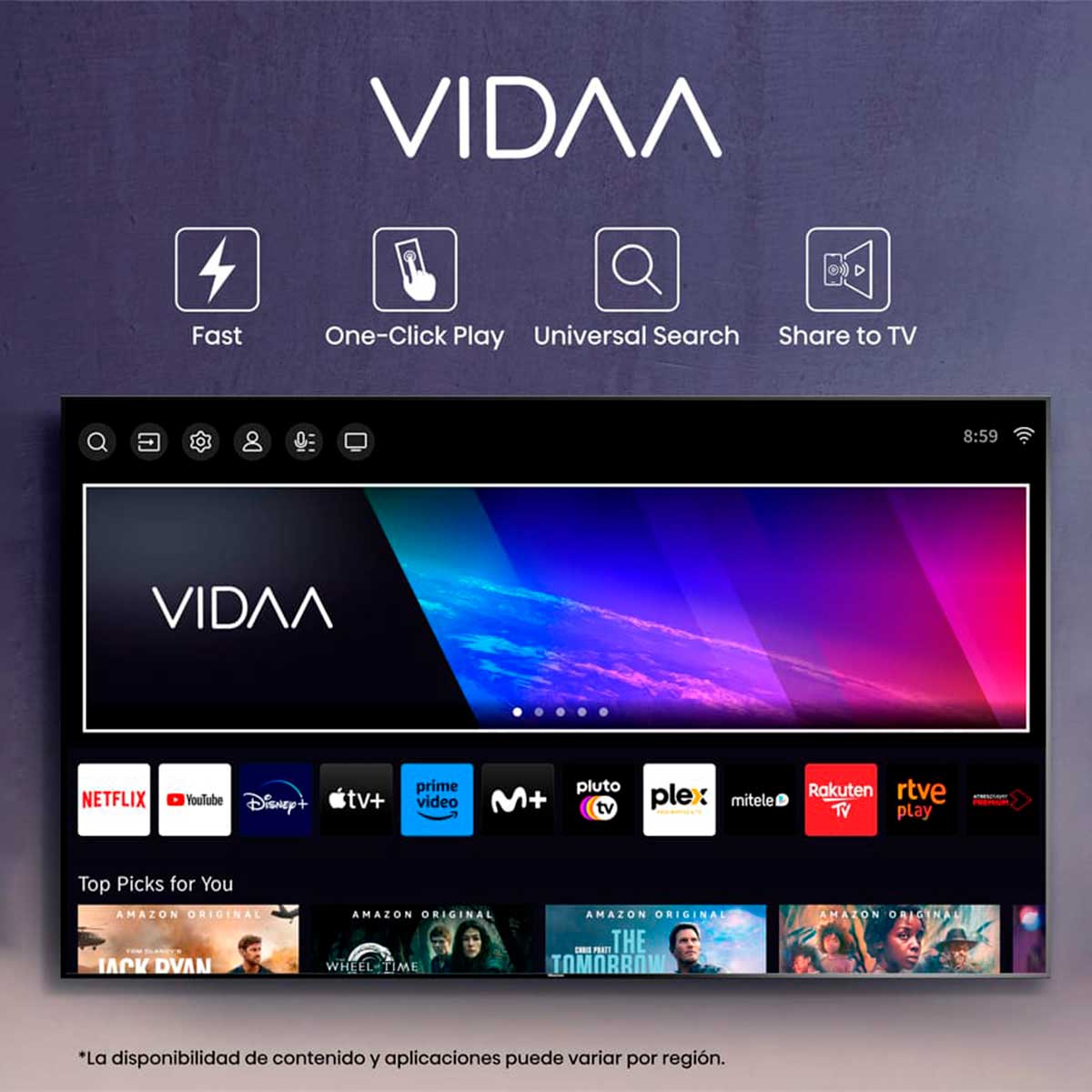 Televisor Smart TV Hisense 50E7KQ 50'' 4K UHD QLED VIDAA 6 G negro 8