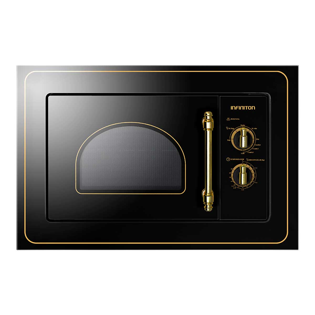 Microondas encastrable Infiniton IMW-RU20 800W 20L función grill acabado rústico negro