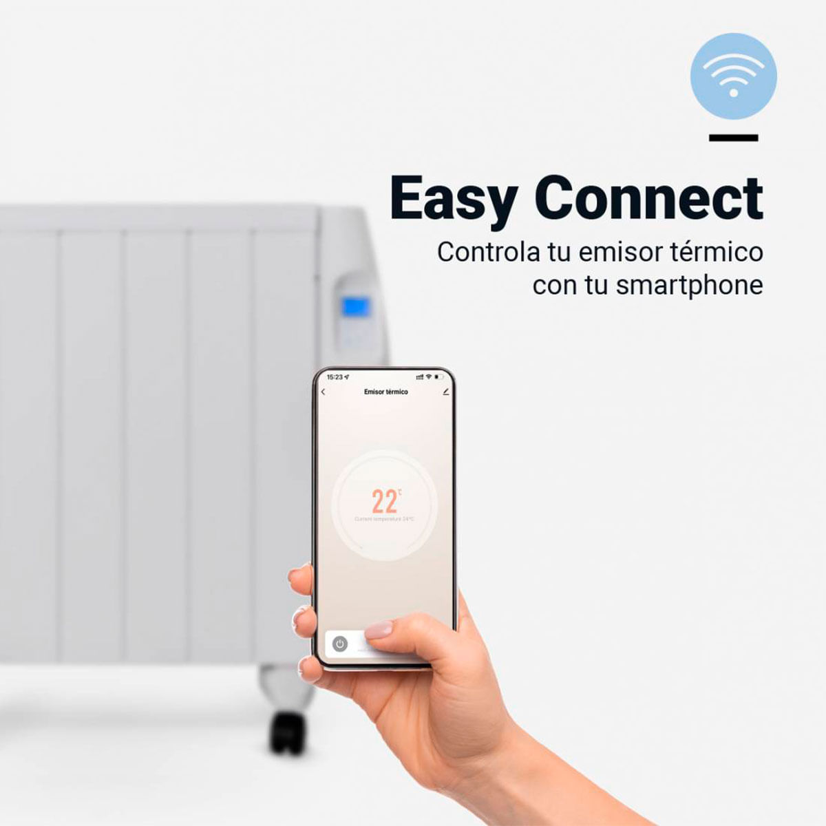 Emisor térmico Saona 5015W Universal Blue 1500W 6 elementos WiFi blanco 2