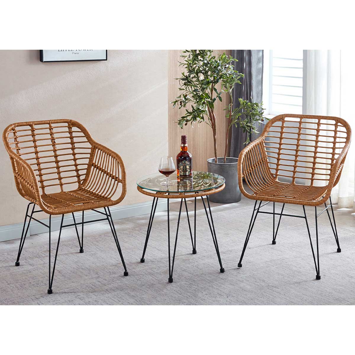 Pack de 2 sillones multiusos Bombay uso interior/exterior marrón 1