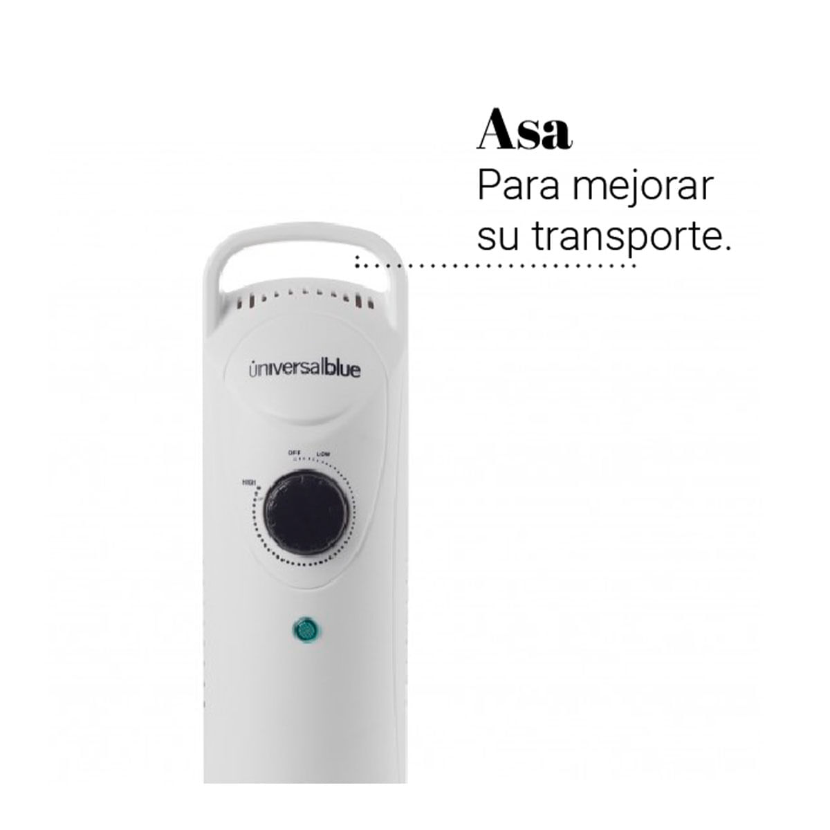 Radiador de aceite mini Granadella 1010 Universal Blue 1000W 9 elementos blanco 3