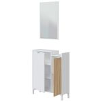 Mueble recibidor Ethna con espejo blanco Artik/natural 91x77x25 cm 3