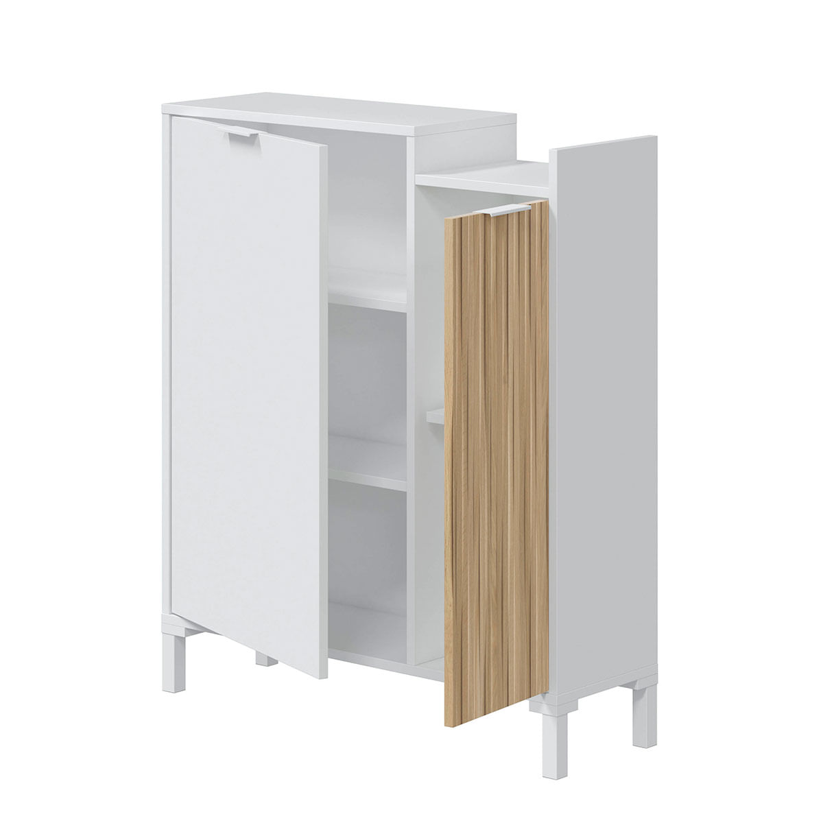 Mueble recibidor Ethna con espejo blanco Artik/natural 91x77x25 cm 4