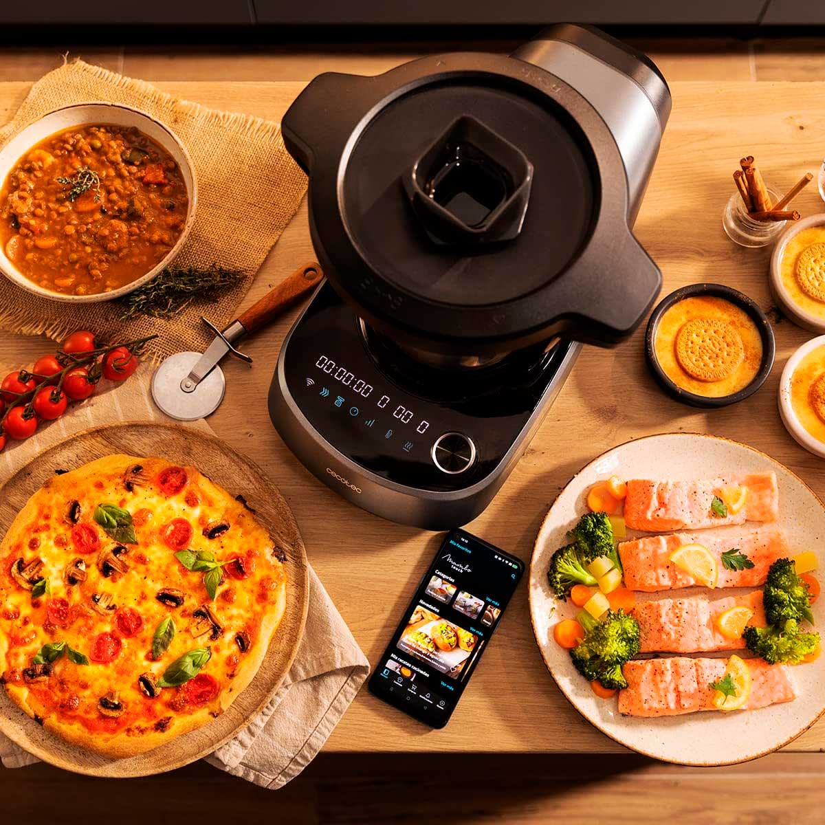 Robot de cocina Cecotec Mambo 11090 Habana 1600W 3,3L 37 funciones control WiFi inox 6