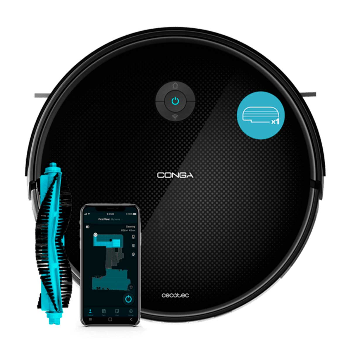 Robot aspirador Cecotec Conga 2499 Ultra Genesis 2100Pa 3 en 1 WiFi negro