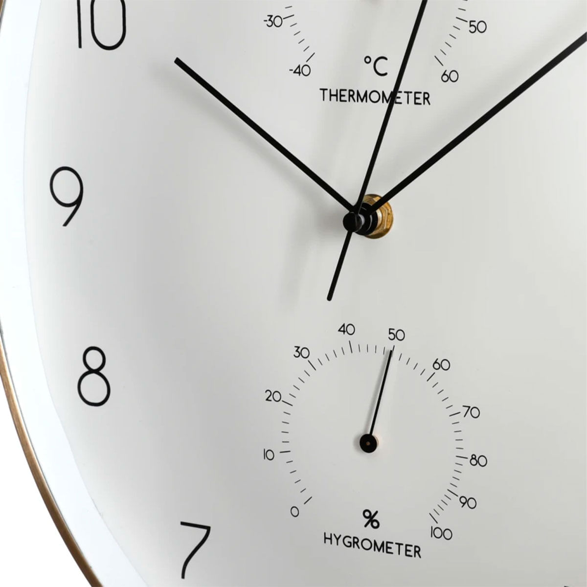 Reloj de pared Andy forma circular con termómetro e higrómetro Ø35x4,5 ...