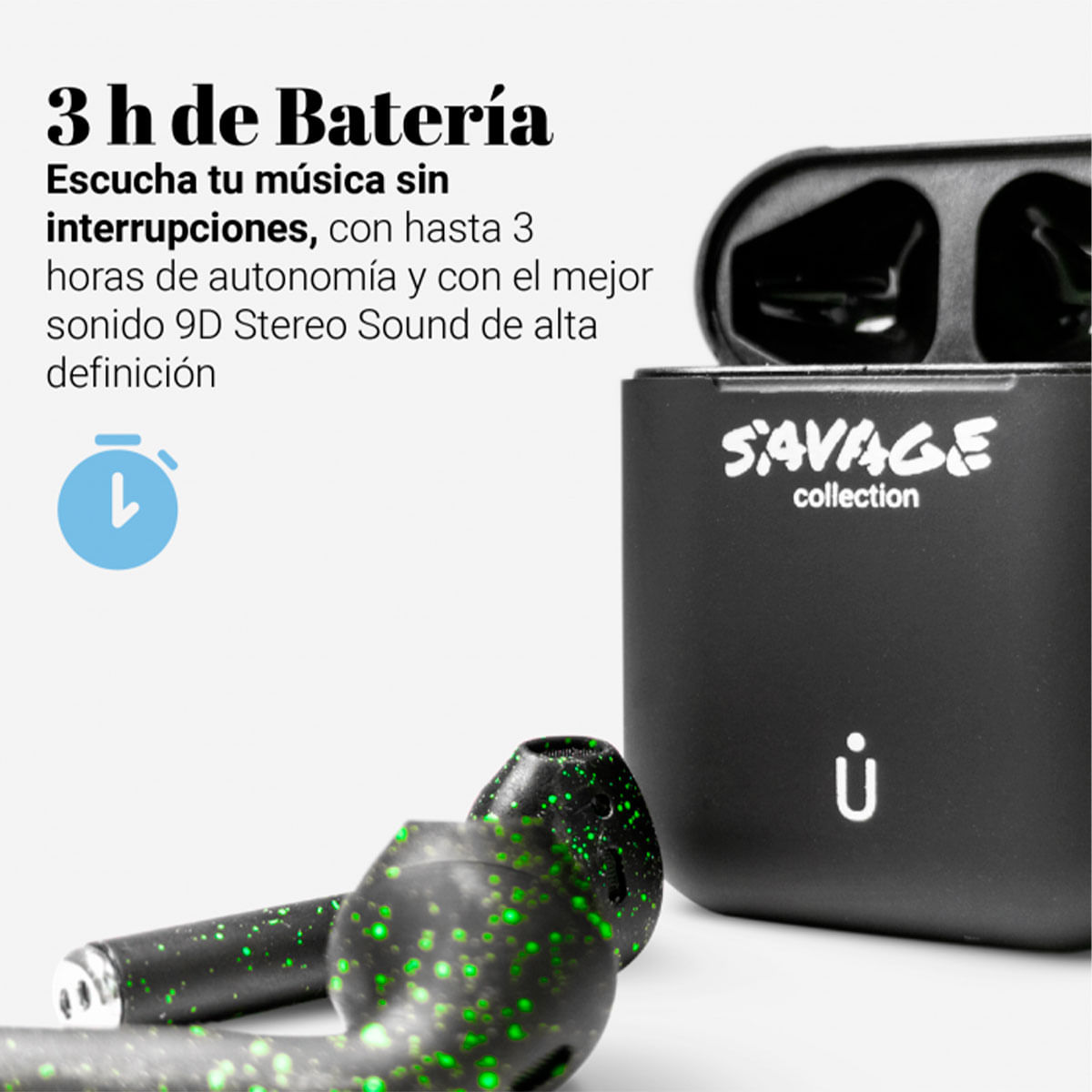Auriculares inalámbricos Savage Hit Sound 3001/SV Universal blue Bluetooth 5.0 estuche de carga negro 2
