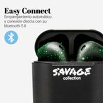 Auriculares inalámbricos Savage Hit Sound 3001/SV Universal blue Bluetooth 5.0 estuche de carga negro 3