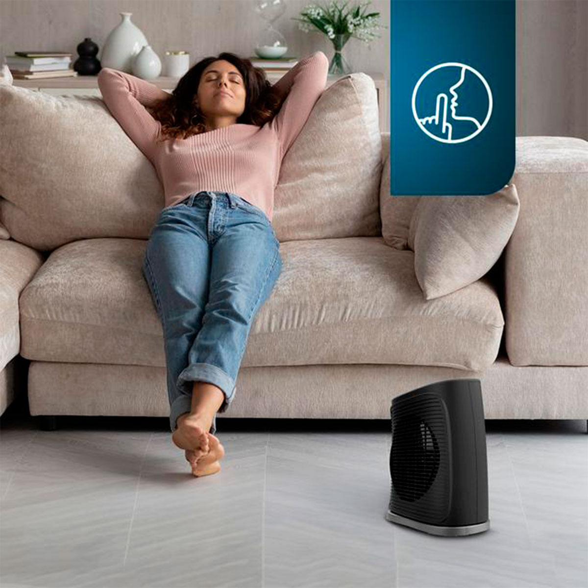 Calefactor ventilador Cecotec ReadyWarm 2050 Max Force Black 2000W diseño vertical negro 3