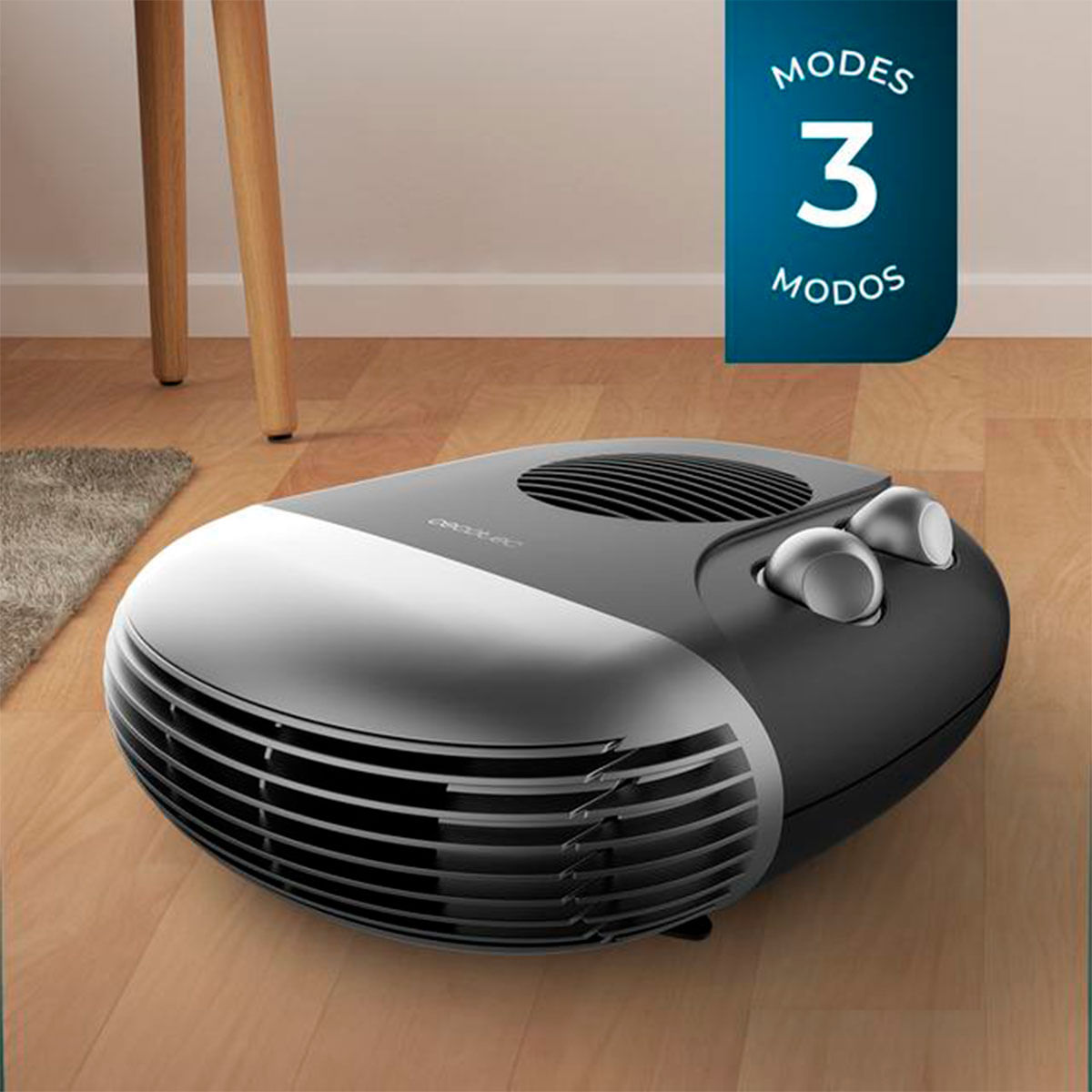 Calefactor ventilador Cecotec ReadyWarm 2000 Max Horizon Black 2000W diseño horizontal negro 5