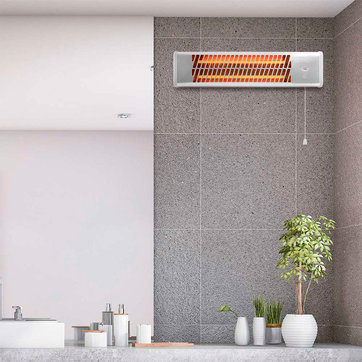 Estufa de cuarzo Orbegozo BB 5000 1200W 2 niveles especial baño gris 5