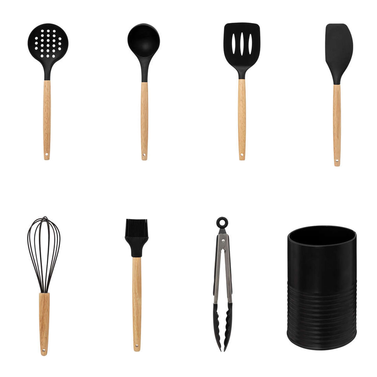 Juego-de-7-utensilios-de-cocina-con-recipiente-negro-piezas