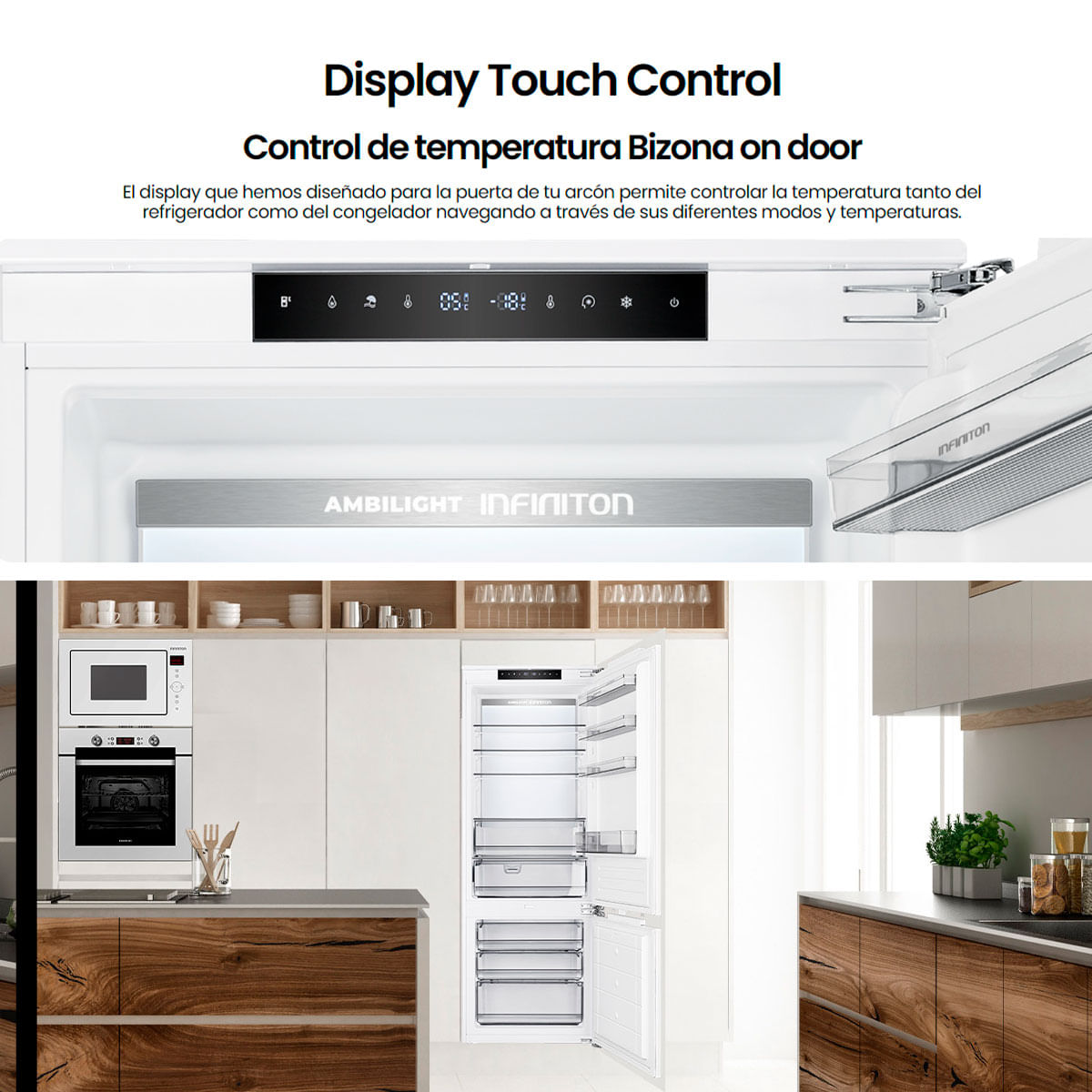 Frigorífico combi Infiniton FGC-BB690 Total No Frost 341L Ambilight design E blanco 193,7 cm 4