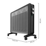 Radiador de mica Cecotec ReadyWarm 2000 Now 2000W 2 niveles negro medidas