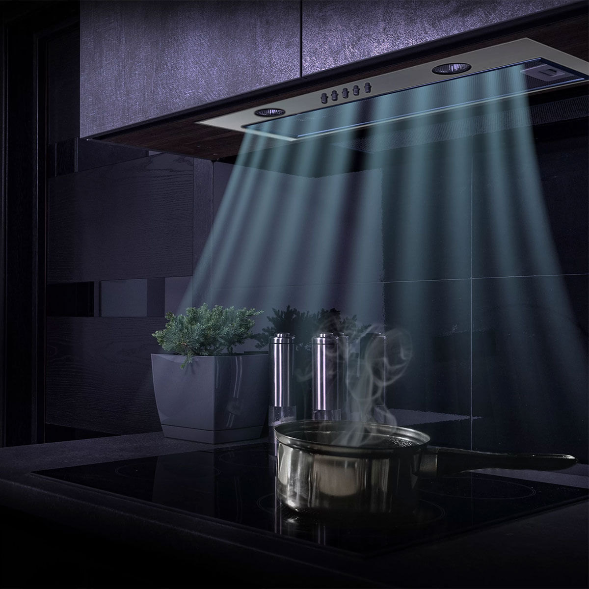 Campana tipo encastre Infiniton CMPG-702 145W 720m3/h 3 velocidades A+ inox 70 cm 2