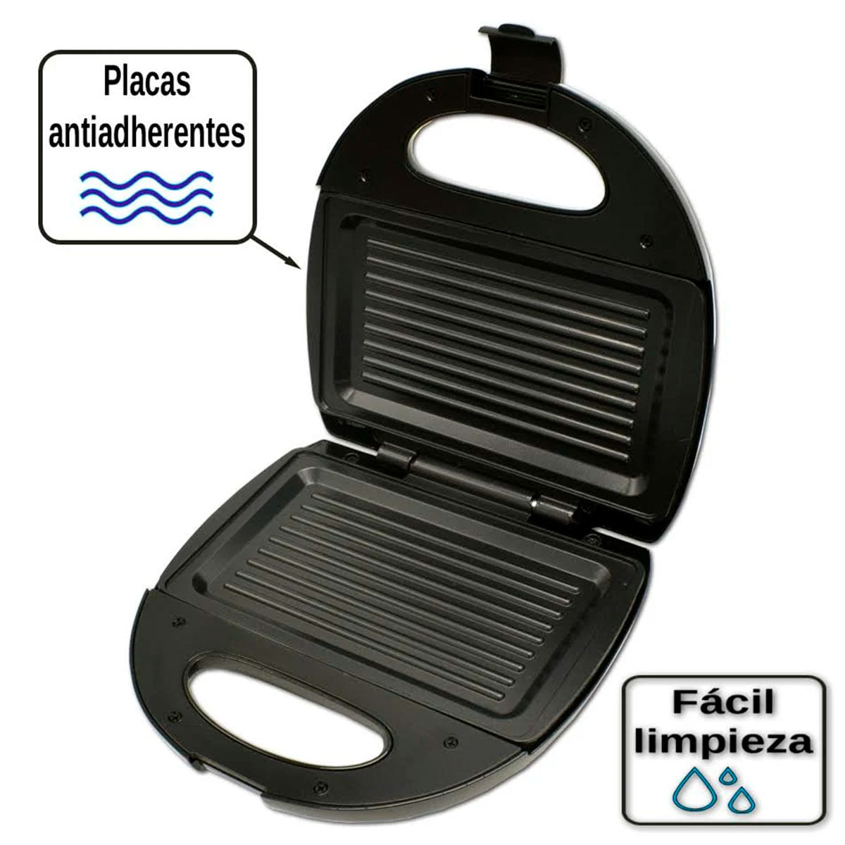 Sandwichera Fersay SNW5020N 800W termostato automático inox 3