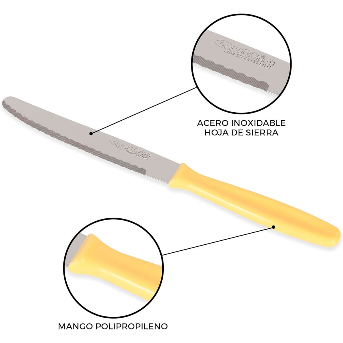 Pack de 6 cuchillos de sierra Yvory Quttin amarillo 2