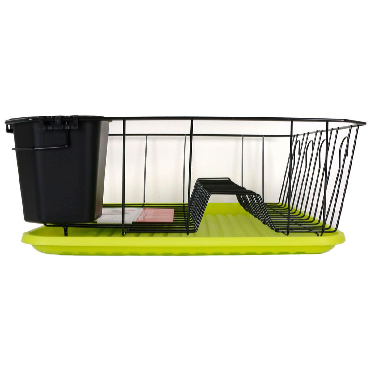 Escurreplatos Privelege con bandeja y recipiente para cubiertos verde 13x45x35 cm 2