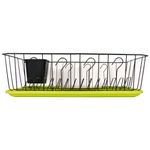 Escurreplatos Privelege con bandeja y recipiente para cubiertos verde 13x45x35 cm 3