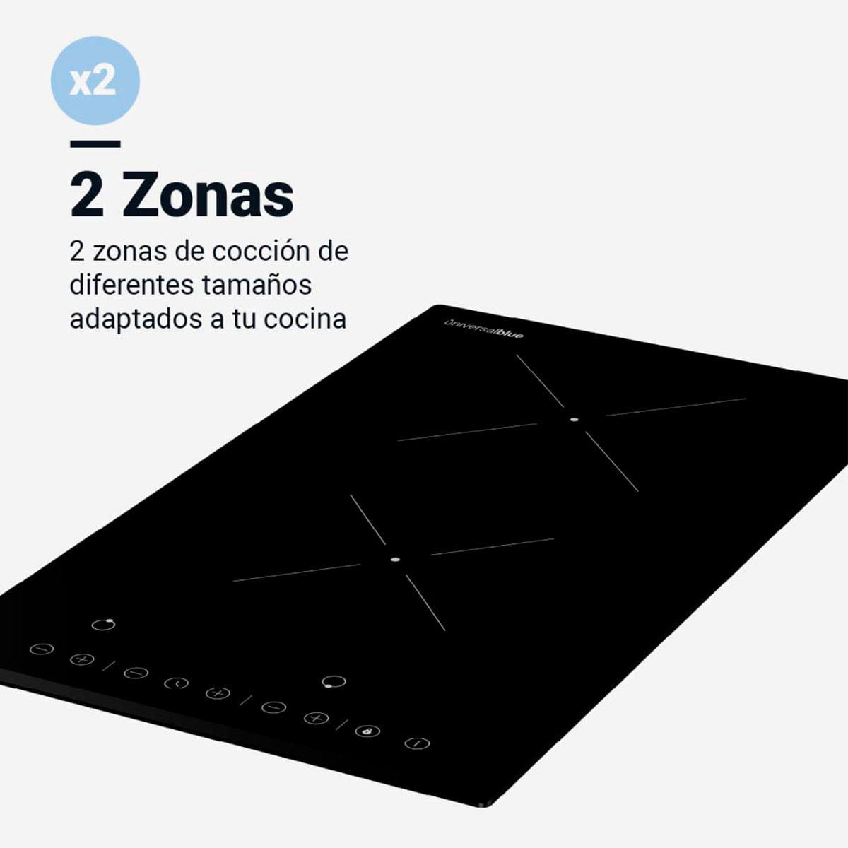 Placa vitrocerámica Vega 6030B Universal Blue 3000W 2 zonas negro 30 cm 2